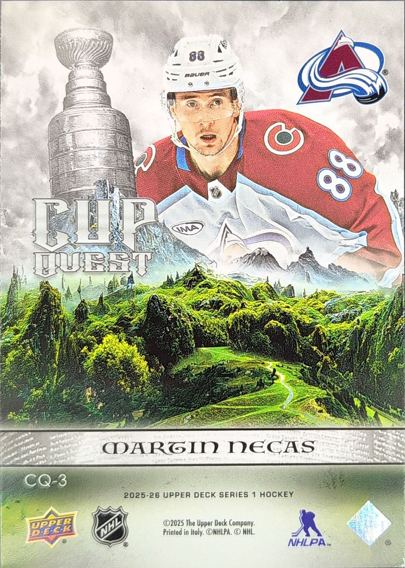 Martin Necas 2025-26 Upper Deck #CQ-3 Cup Quest Colorado Avalanche - back image