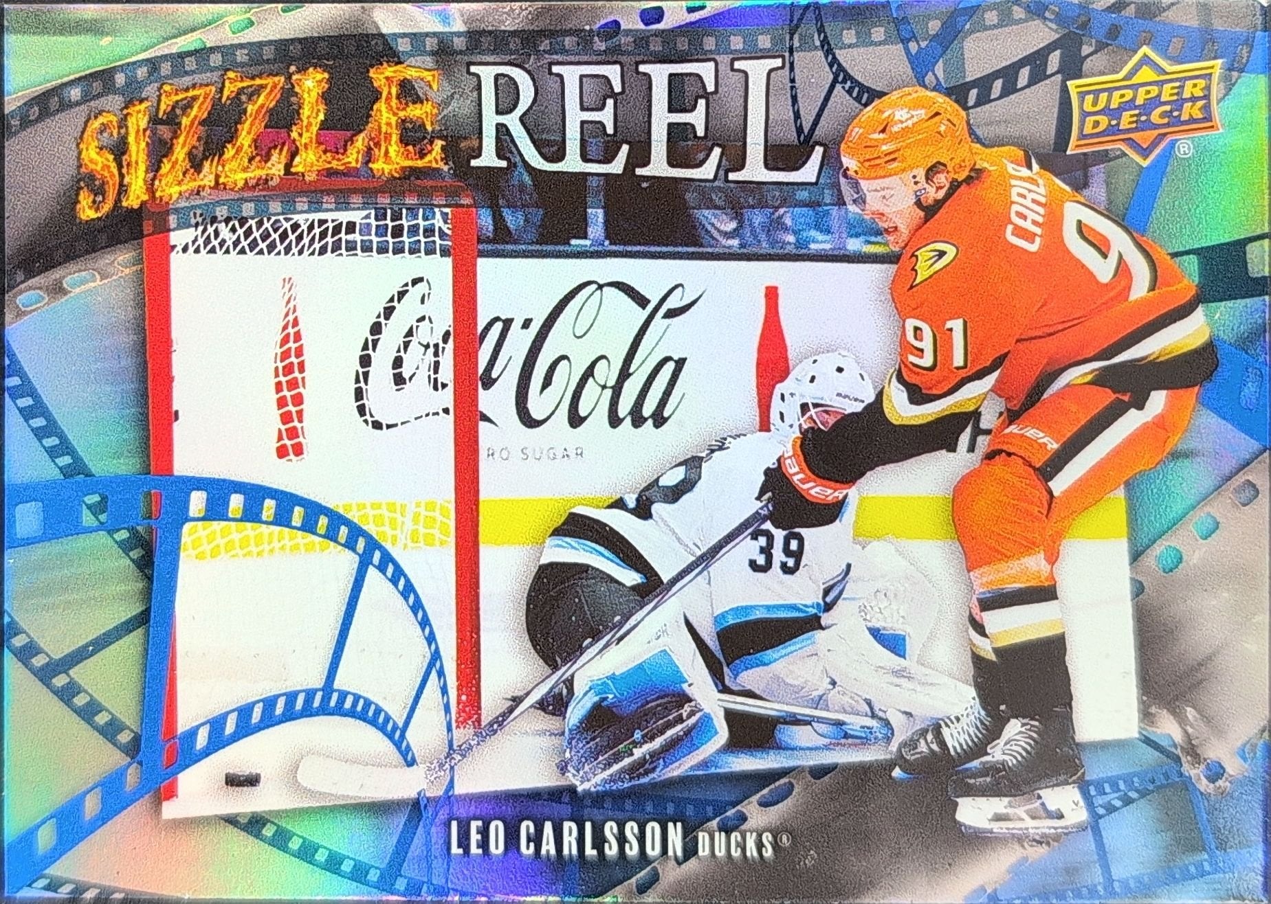 Leo Carlsson 2025-26 Upper Deck #SR-17 Sizzle Reel Speckle Anaheim Ducks - front image