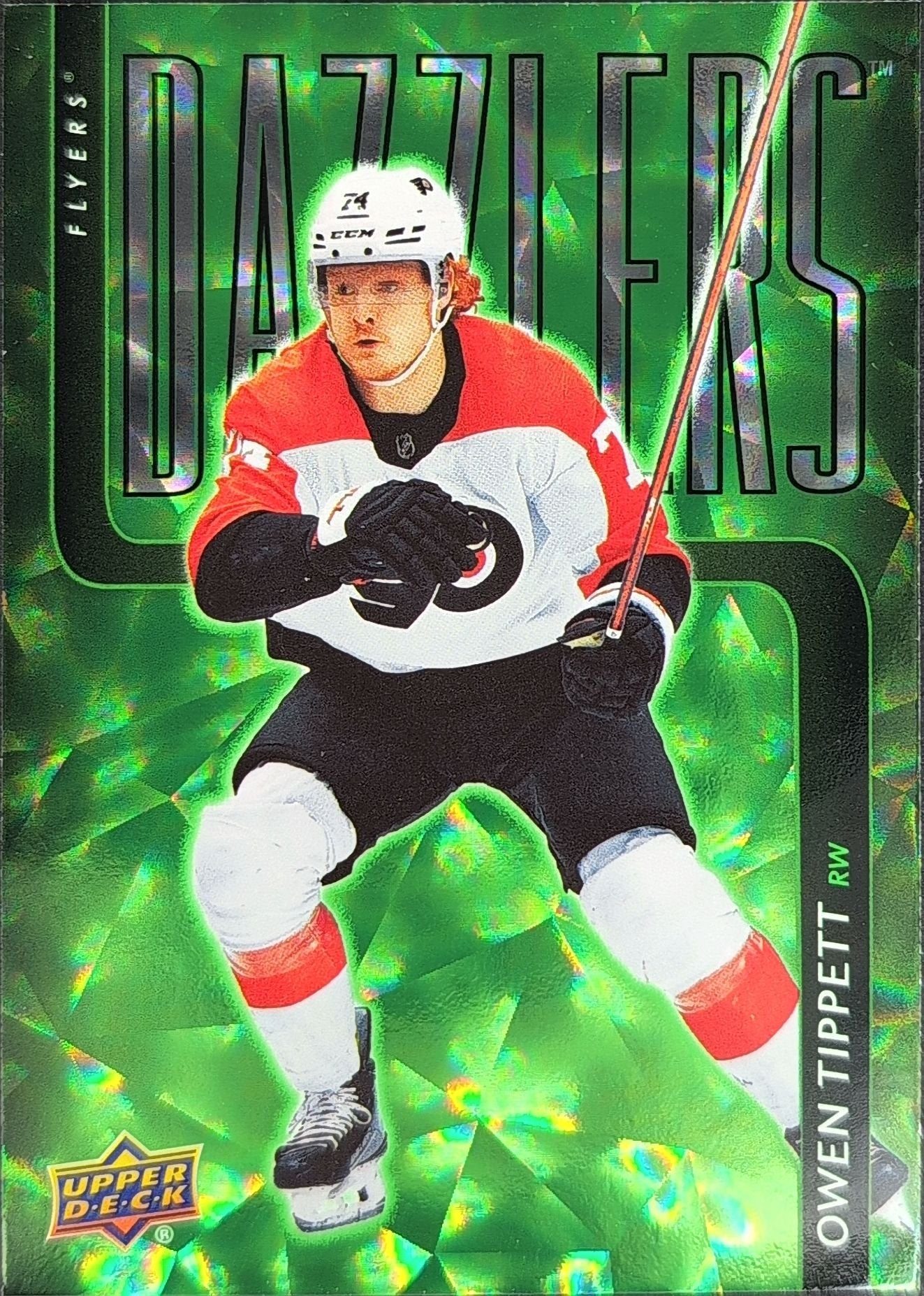 Owen Tippett 2025-26 Upper Deck #DZ-11 Dazzlers Green Philadelphia Flyers - front image