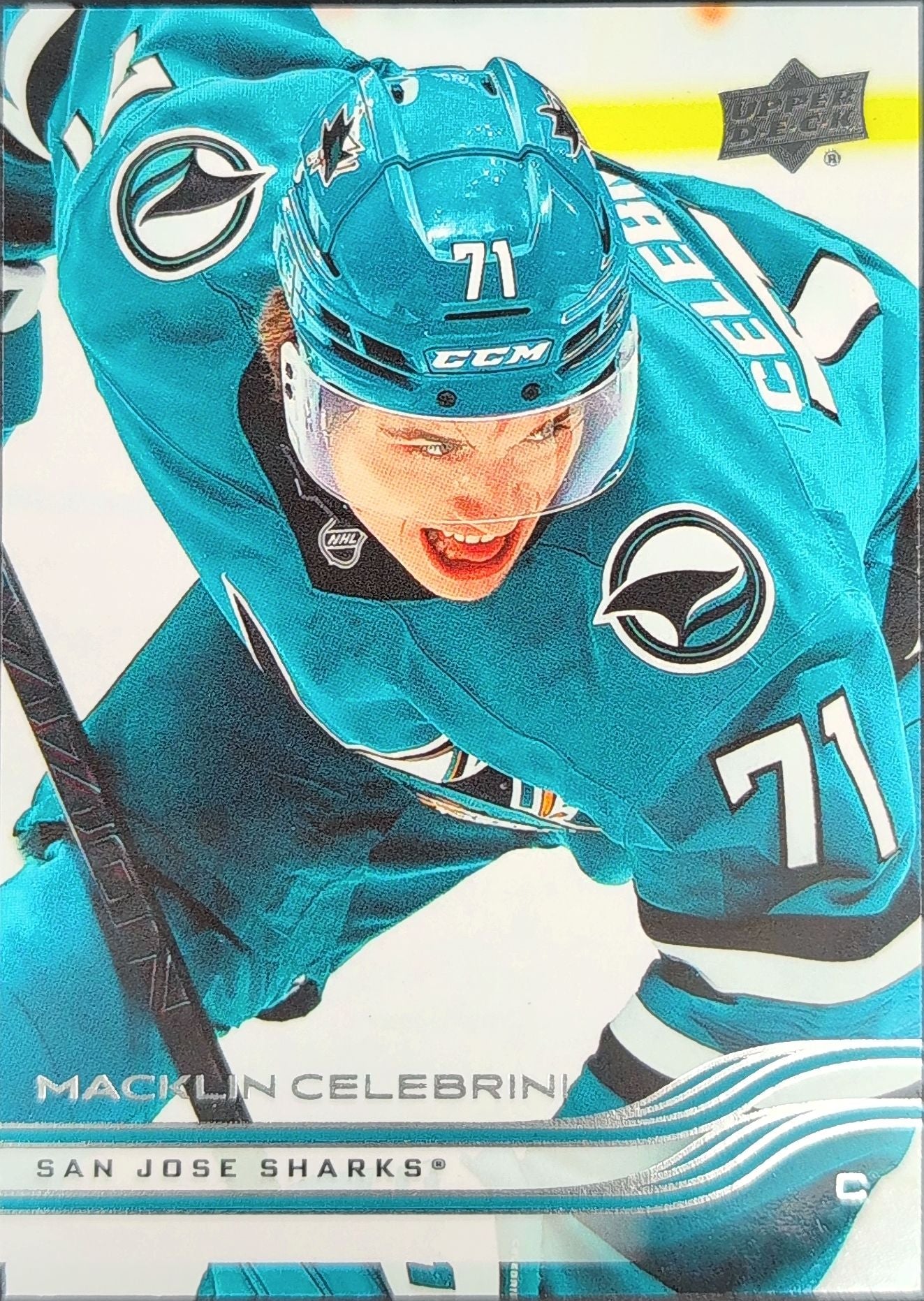 2025-26 Upper Deck Macklin Celebrini #136 San Jose Sharks front
