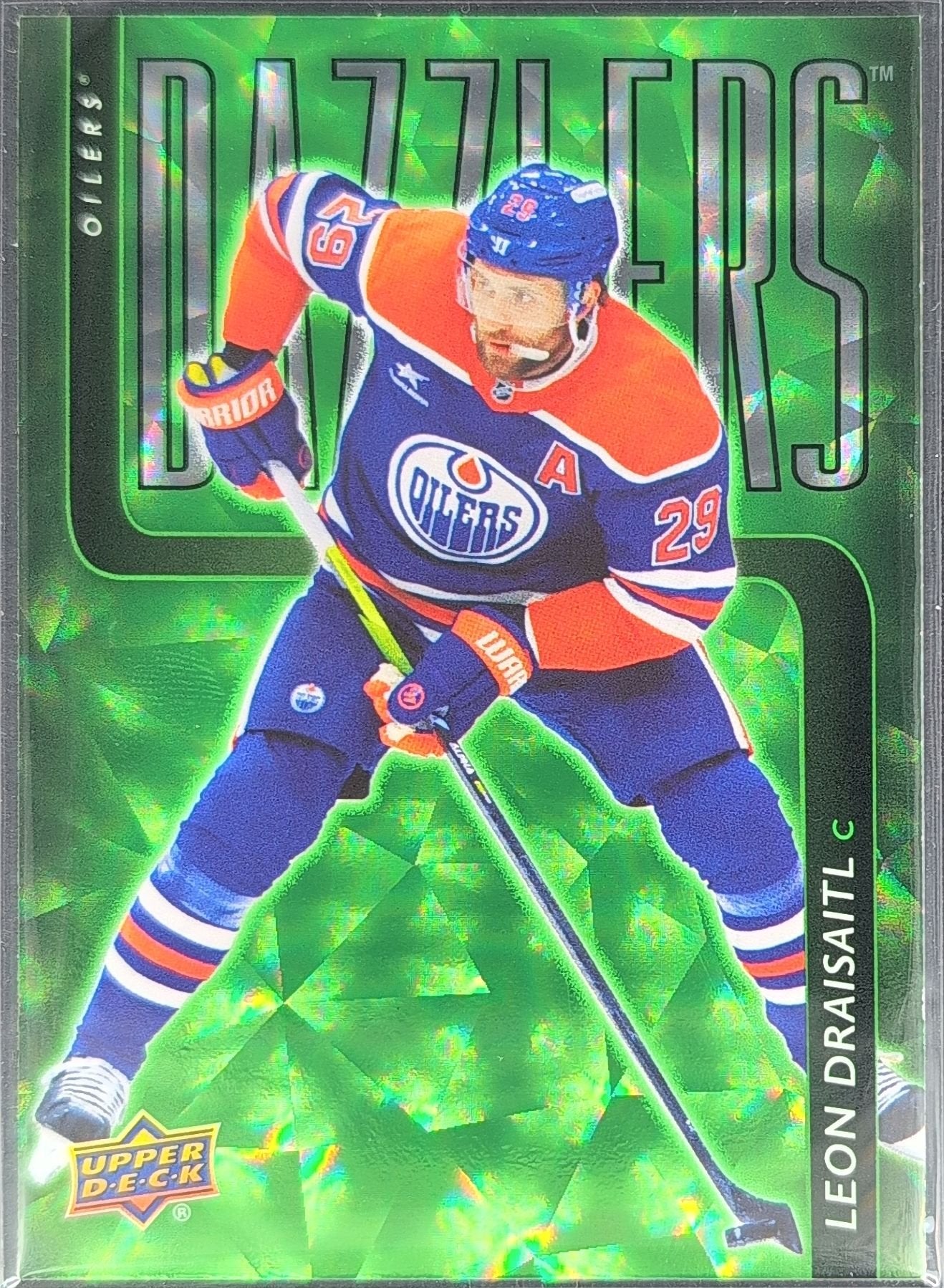 Leon Draisaitl 2025-26 Upper Deck #DZ-1 Dazzlers Green Edmonton Oilers - front image