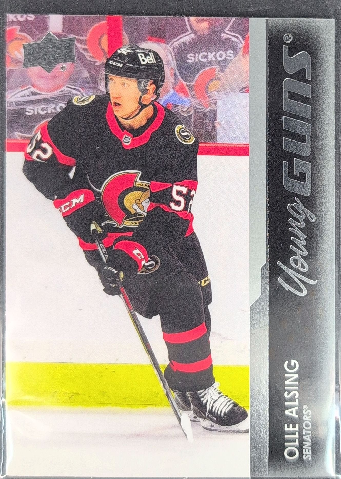 Olle Alsing 2021-22 Upper Deck #203 Yung Guns Rookie RC Ottawa Senators - front image