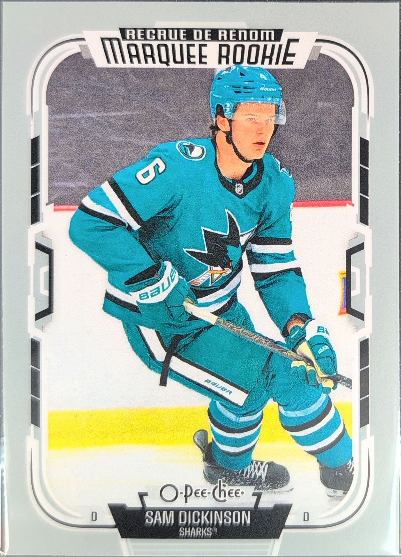 2025-26 O-Pee-Chee Sam Dickinson #596 RC San Jose Sharks front