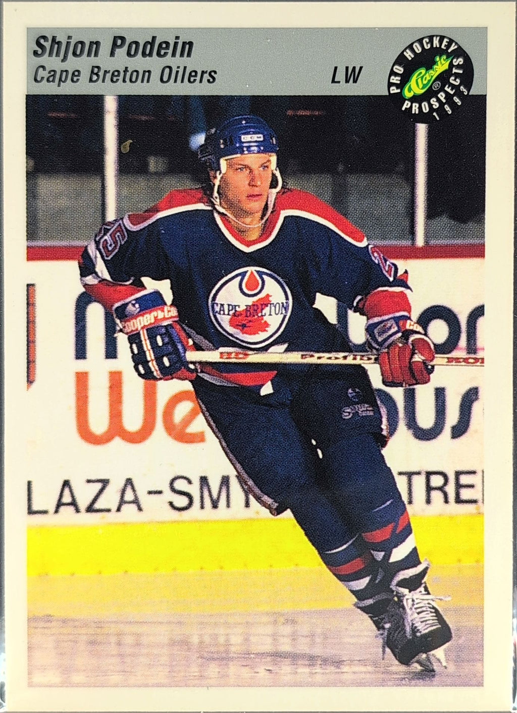 1993 Classic Pro Prospects Shjon Podein #9 Cape Breton Oilers front