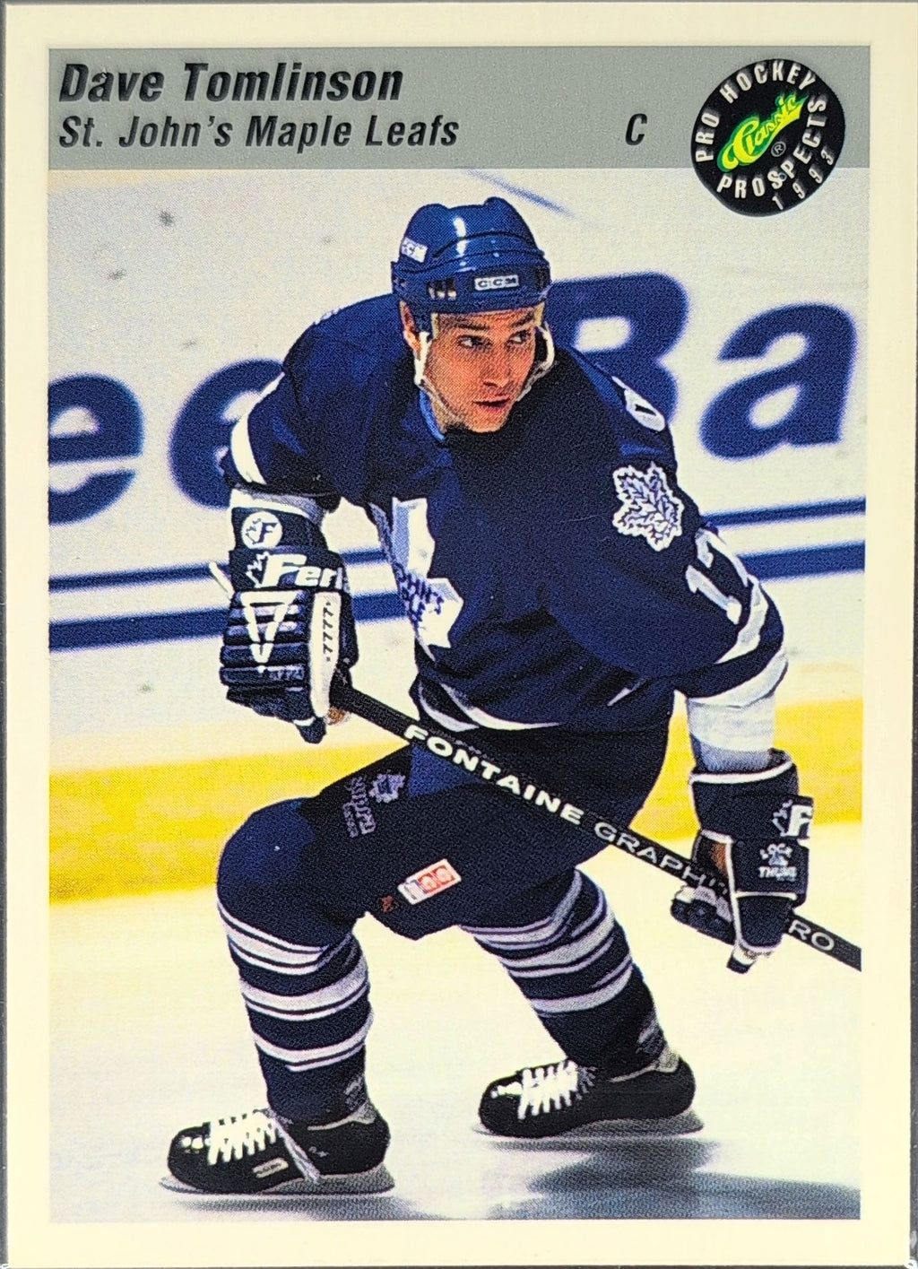 1993 Classic Pro Prospects Dave Tomlinson #12 St. John's Maple Leafs front