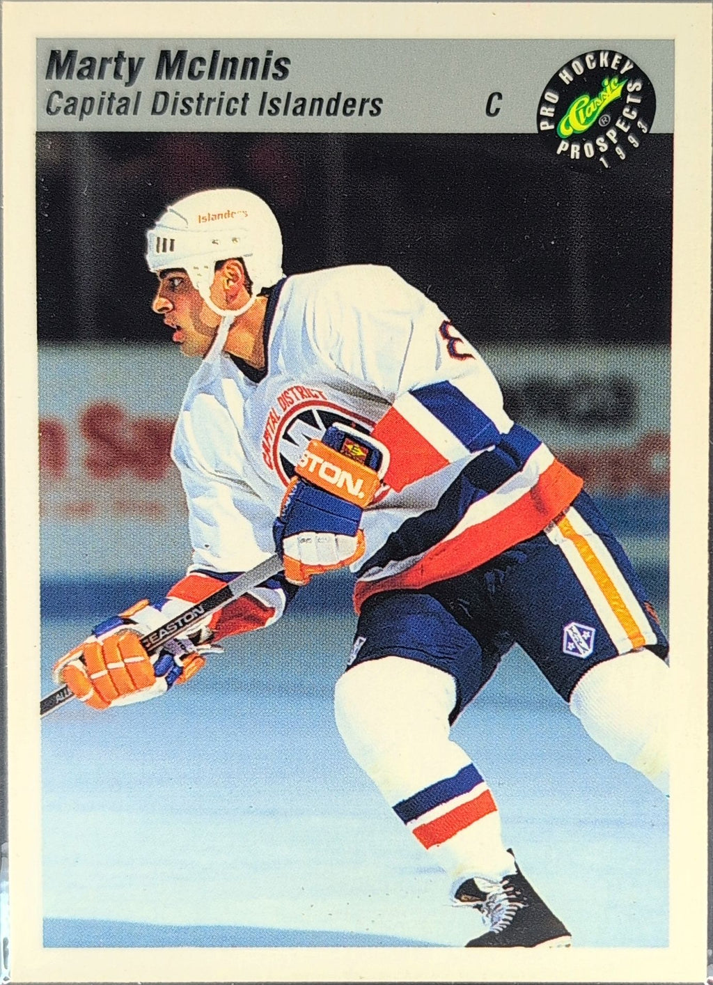1993 Classic Pro Prospects Marty McInnis #133 Capital District Islanders front