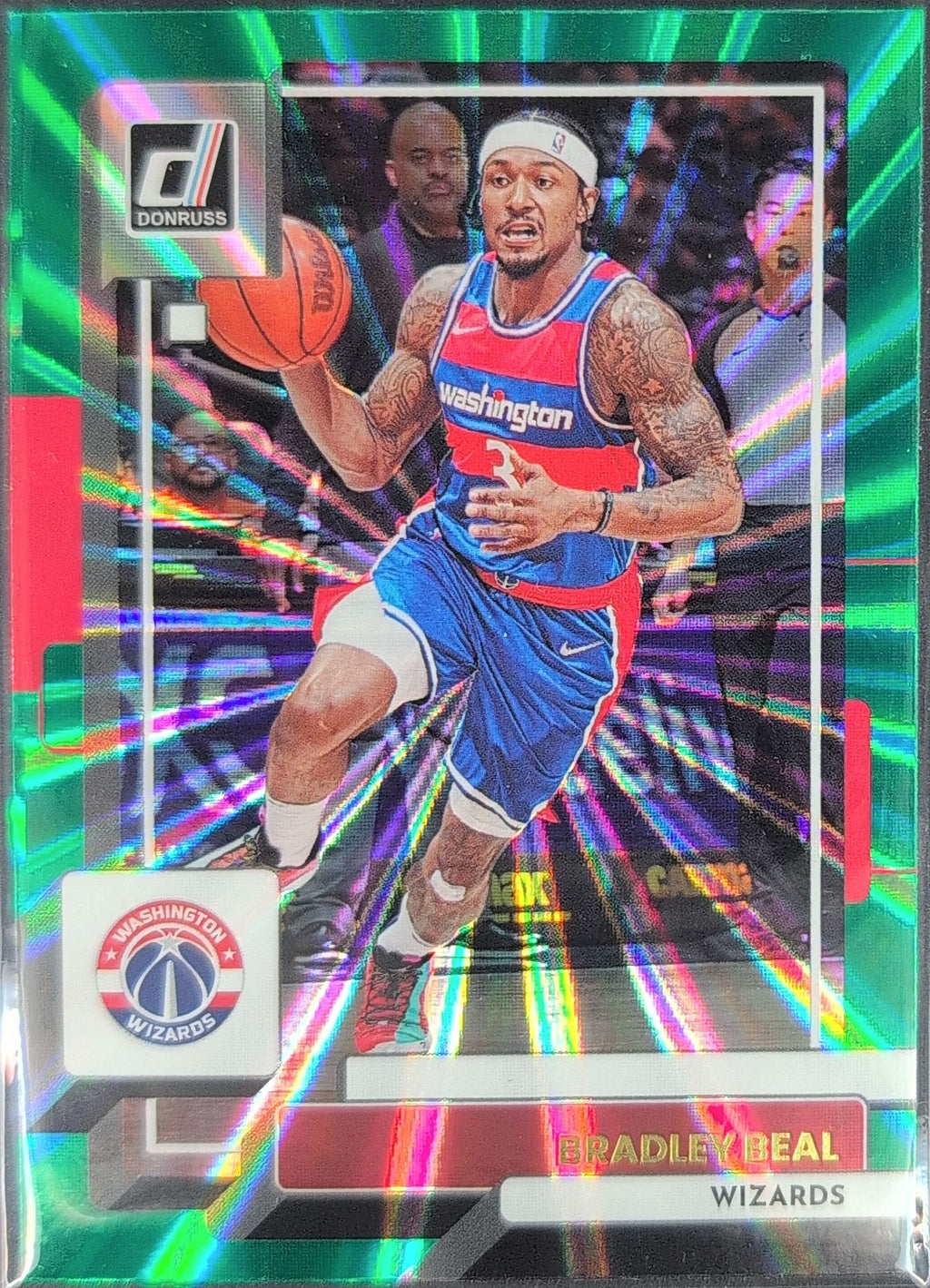 2022-23 Donruss Bradley Beal #83 Holo Laser Green Washington Wizards front