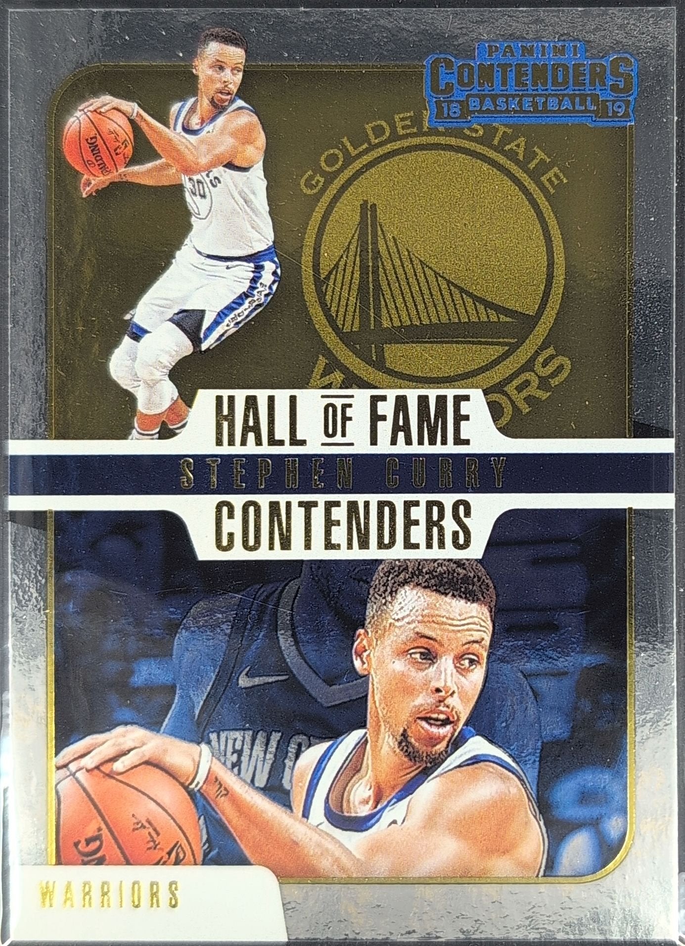 Stephen Curry 2018-19 Panini Contenders #13 Hall of Fame Contenders Golden State Warriors - front image