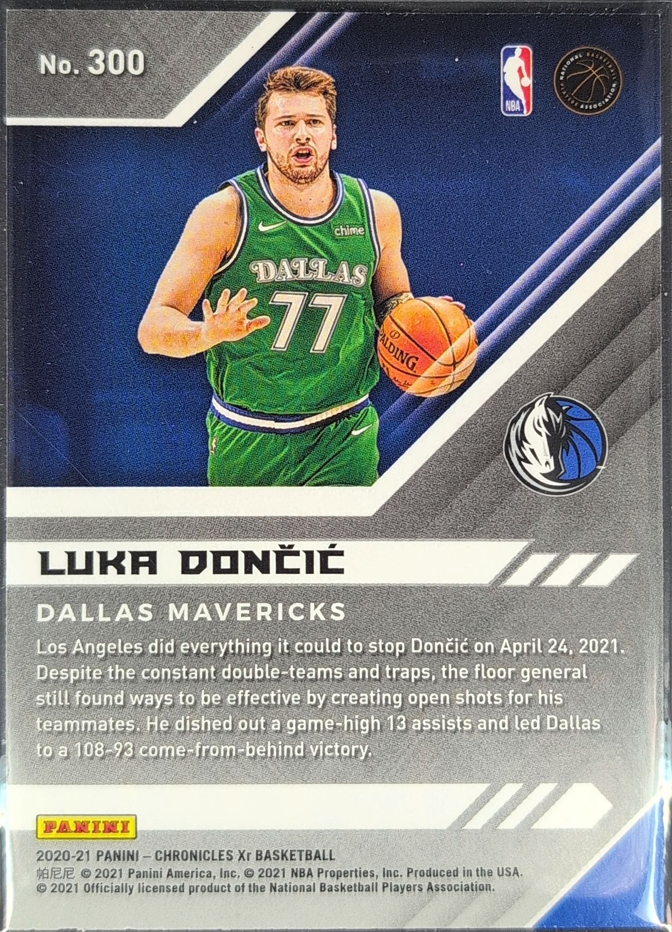 2020-21 Panini Chronicles Luka Doncic #300 Dallas Mavericks back