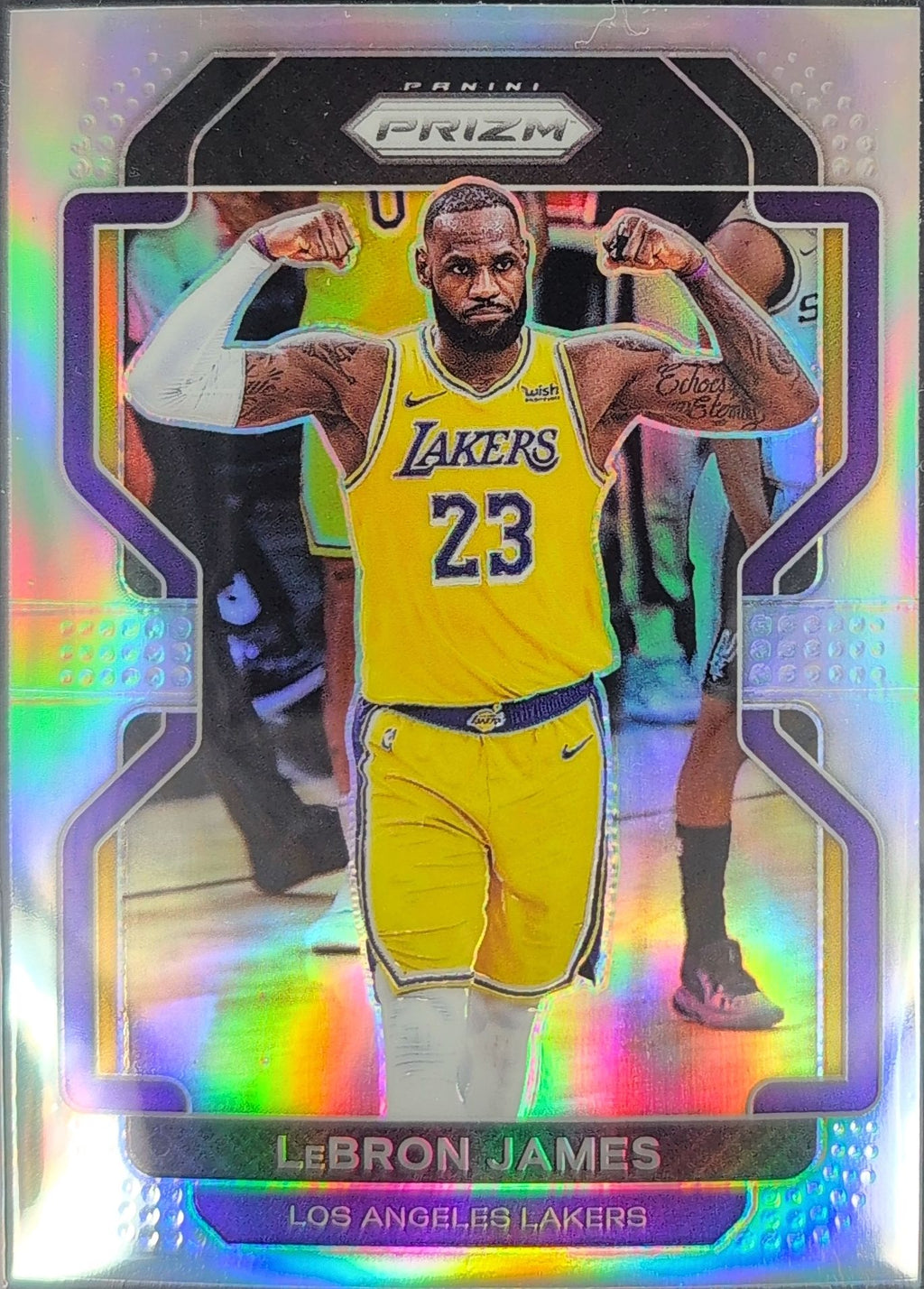 2021-22 Panini Prizm LeBron James #91 Silver Los Angeles Lakers front