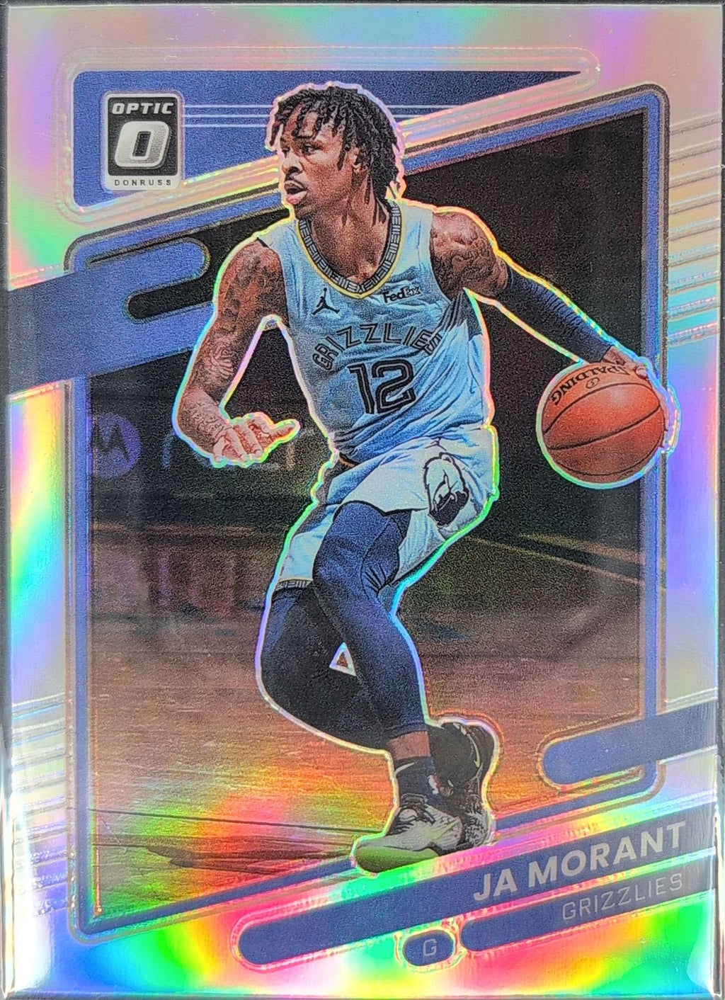 2021-22 Donruss Optic Ja Morant #144 Holo Memphis Grizzlies front