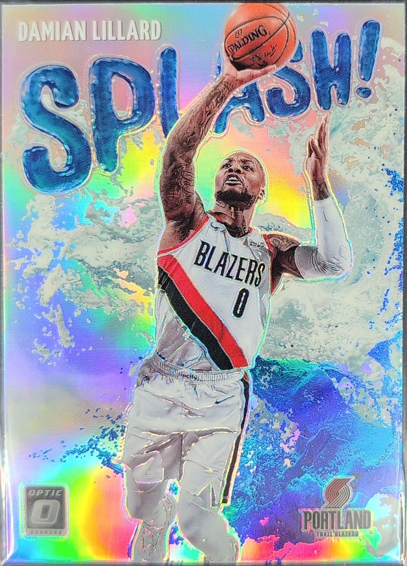 Damian Lillard 2021-22 Donruss Optic #6 Splash! Purple Portland Trail Blazers - front image