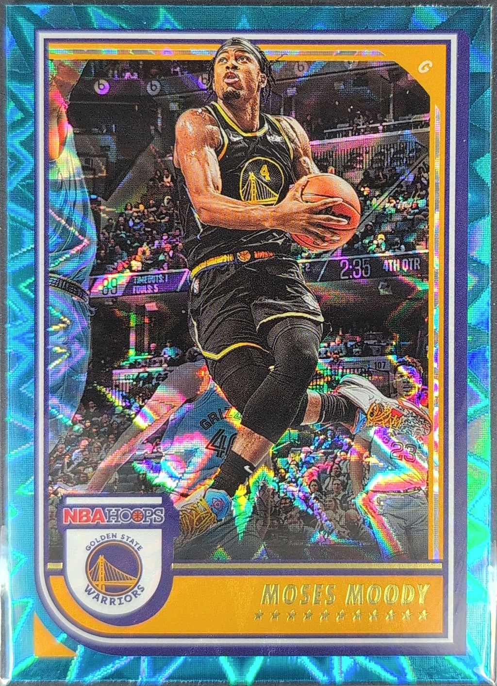 2022-23 Hoops Moses Moody #230 Teal Explosion Golden State Warriors front
