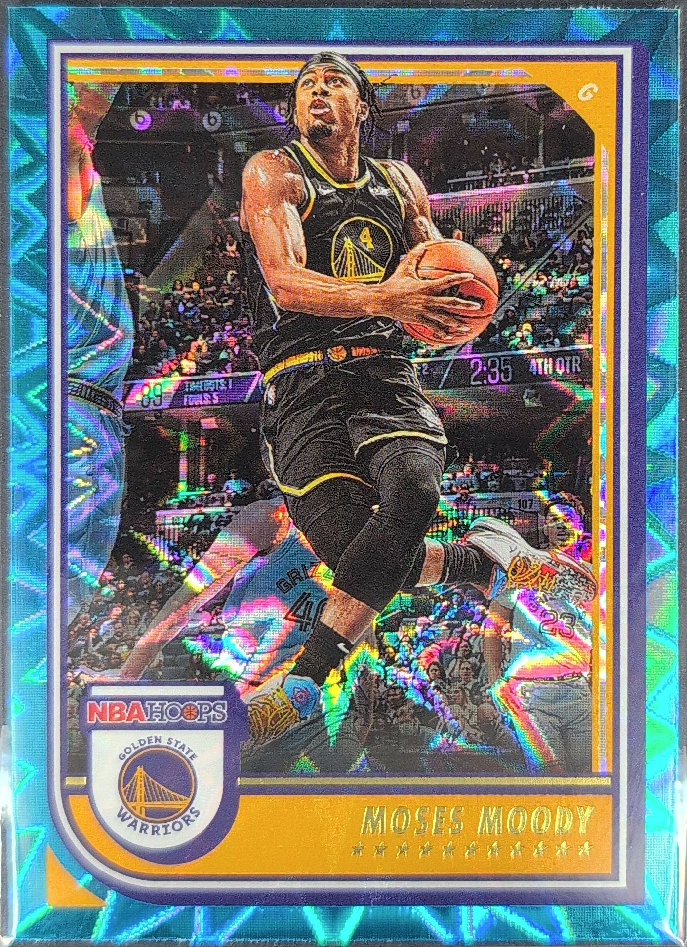 2022-23 Hoops Moses Moody #230 Teal Explosion Golden State Warriors front