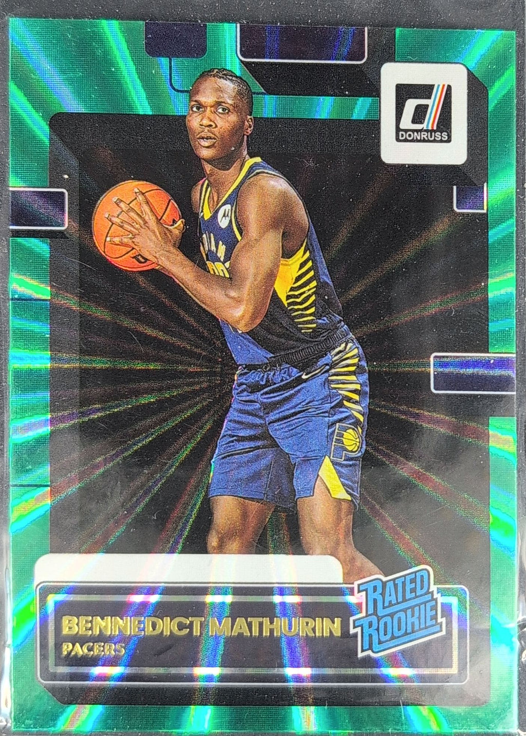 2022-23 Donruss Bennedict Mathurin #206 Holo Laser Green RC Indiana Pacers front
