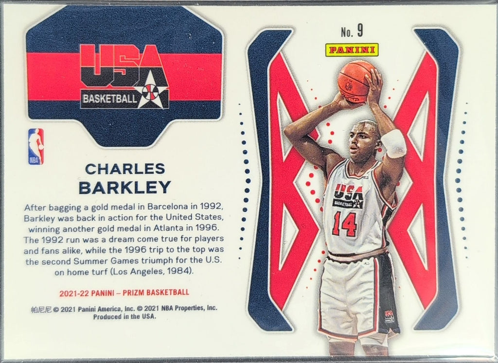 Charles Barkley 2021-22 Panini Prizm #9 USA Basketball - back image