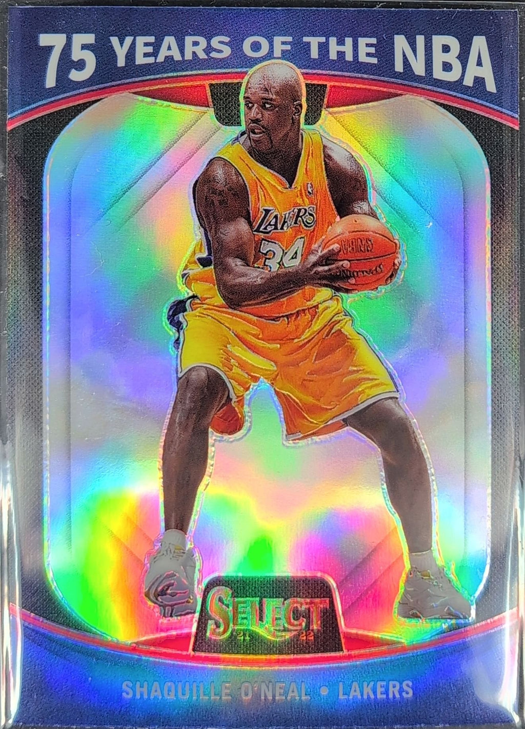 Shaquille O'Neal 2021-22 Panini Select #61 75 Years of the NBA Los Angeles Lakers - front image