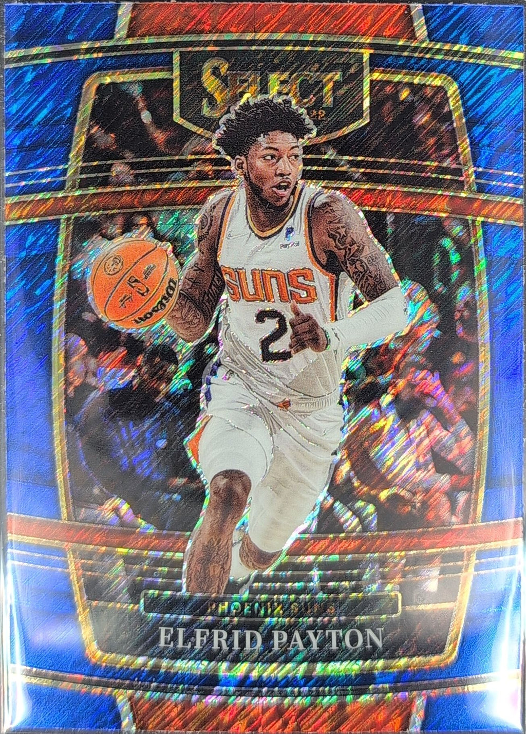 2021-22 Panini Select Elfrid Payton #93 Blue Shimmer Prizms Phoenix Suns front
