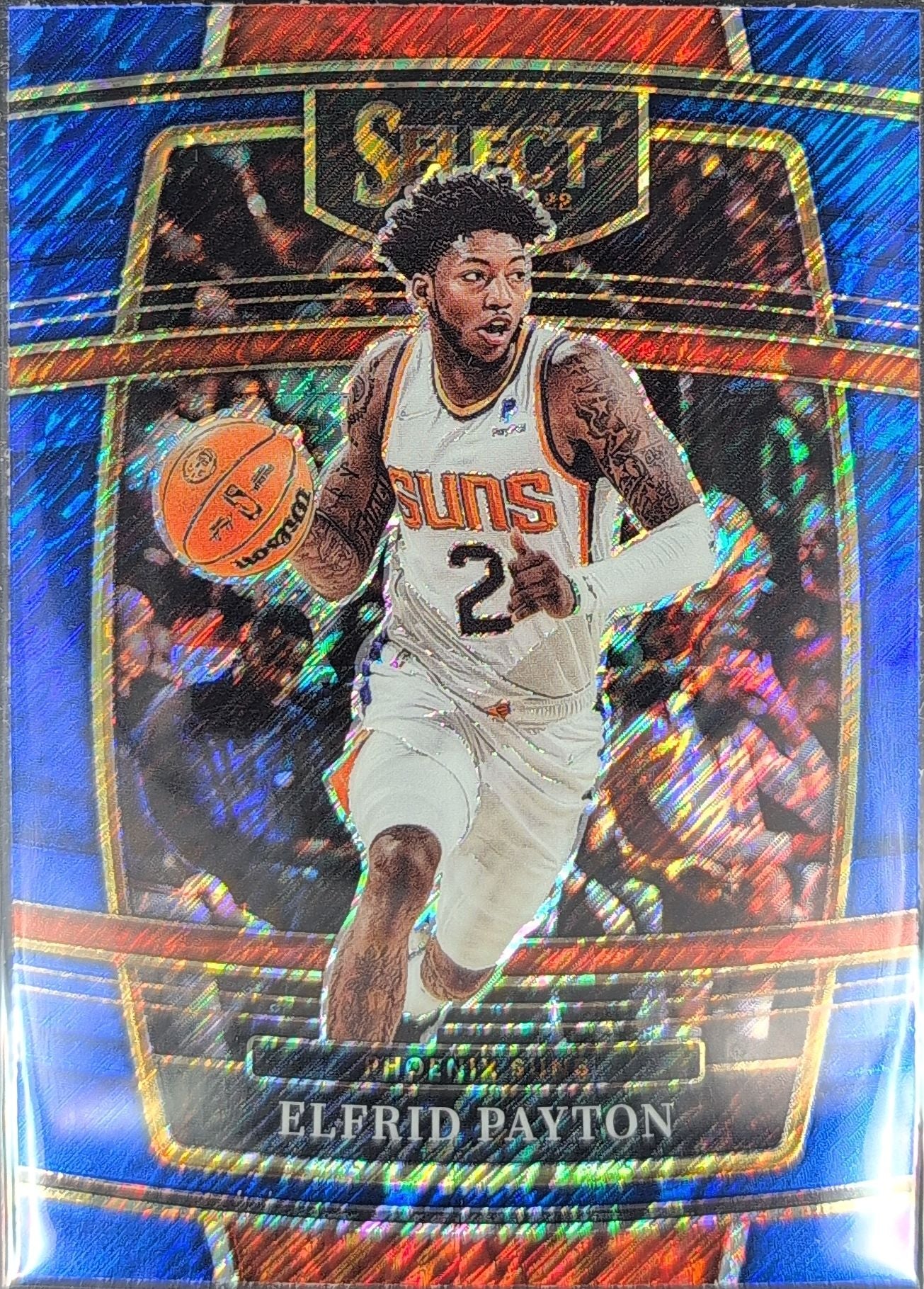 2021-22 Panini Select Elfrid Payton #93 Blue Shimmer Prizms Phoenix Suns front