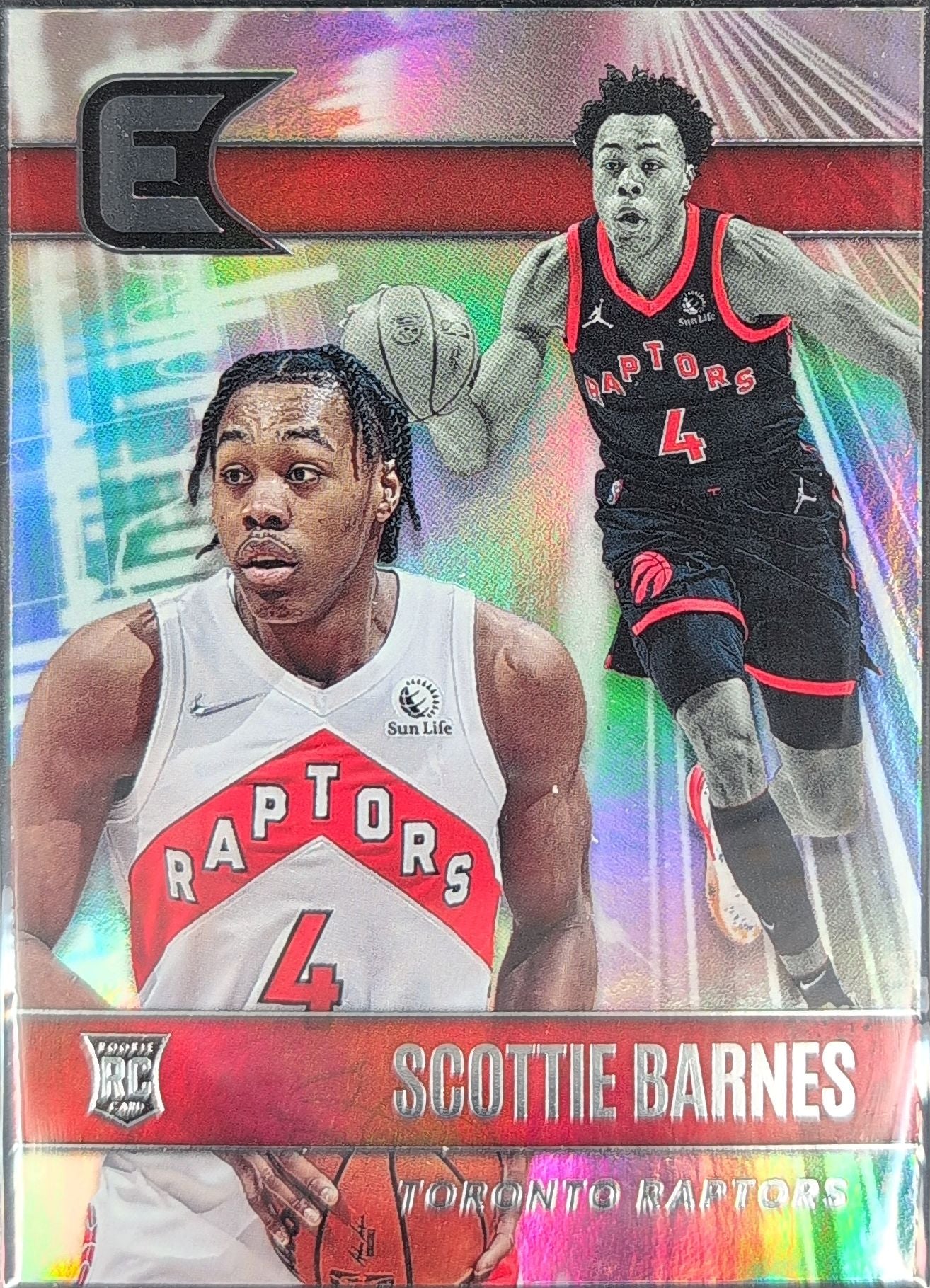 2021-22 Panini Chronicles Scottie Barnes #332 Green RC Toronto Raptors front