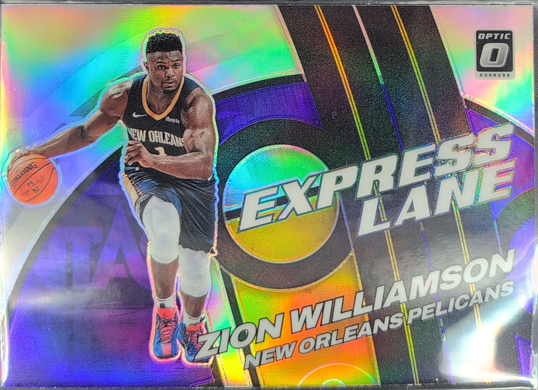 Zion Williamson 2021-22 Donruss Optic #12 Express Lane Holo New Orleans Pelicans - front image