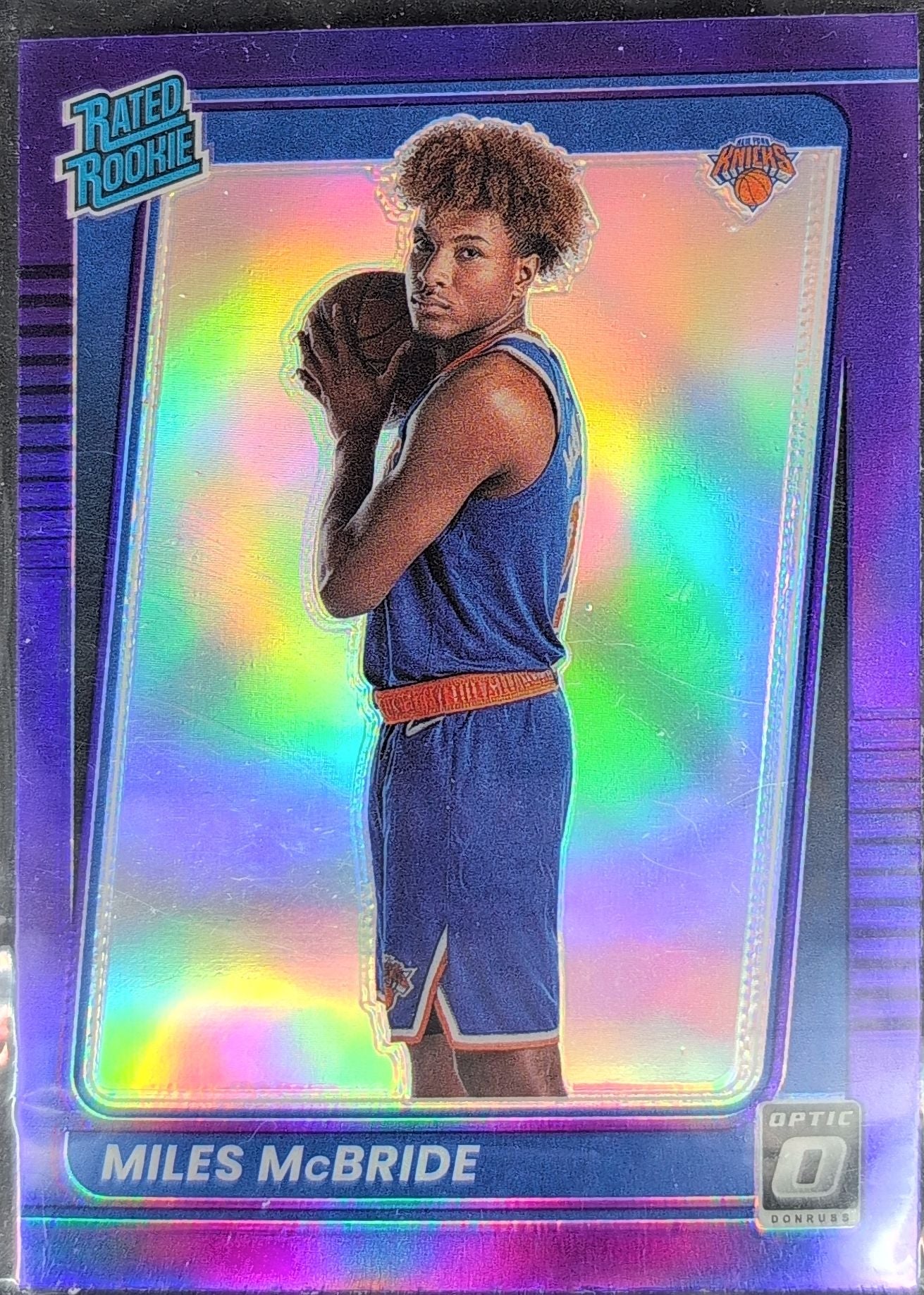 2021-22 Donruss Optic Miles McBride #174 Purple RC New York Knicks front
