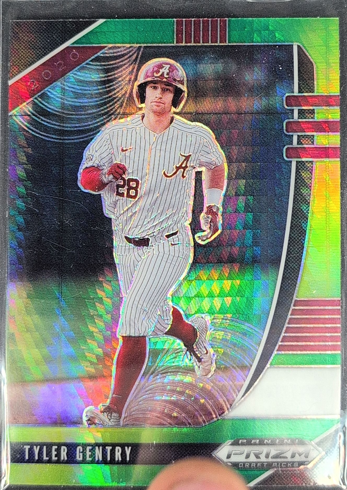 Tyler Gentry 2020 Panini Prizm Draft Picks #PDP76 Hyper Green and Yellow Alabama