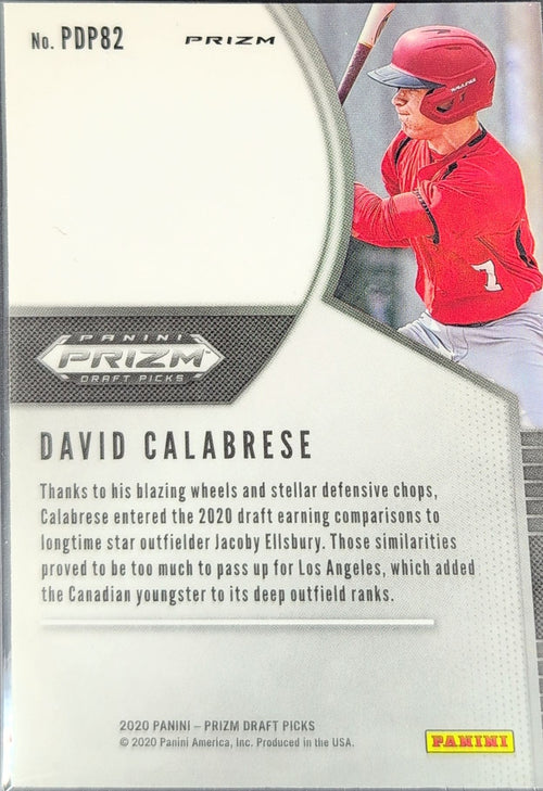2020 Panini Prizm Draft Picks David Calabrese #PDP82 Green Pulsar St. Elizabeth Catholic High School back