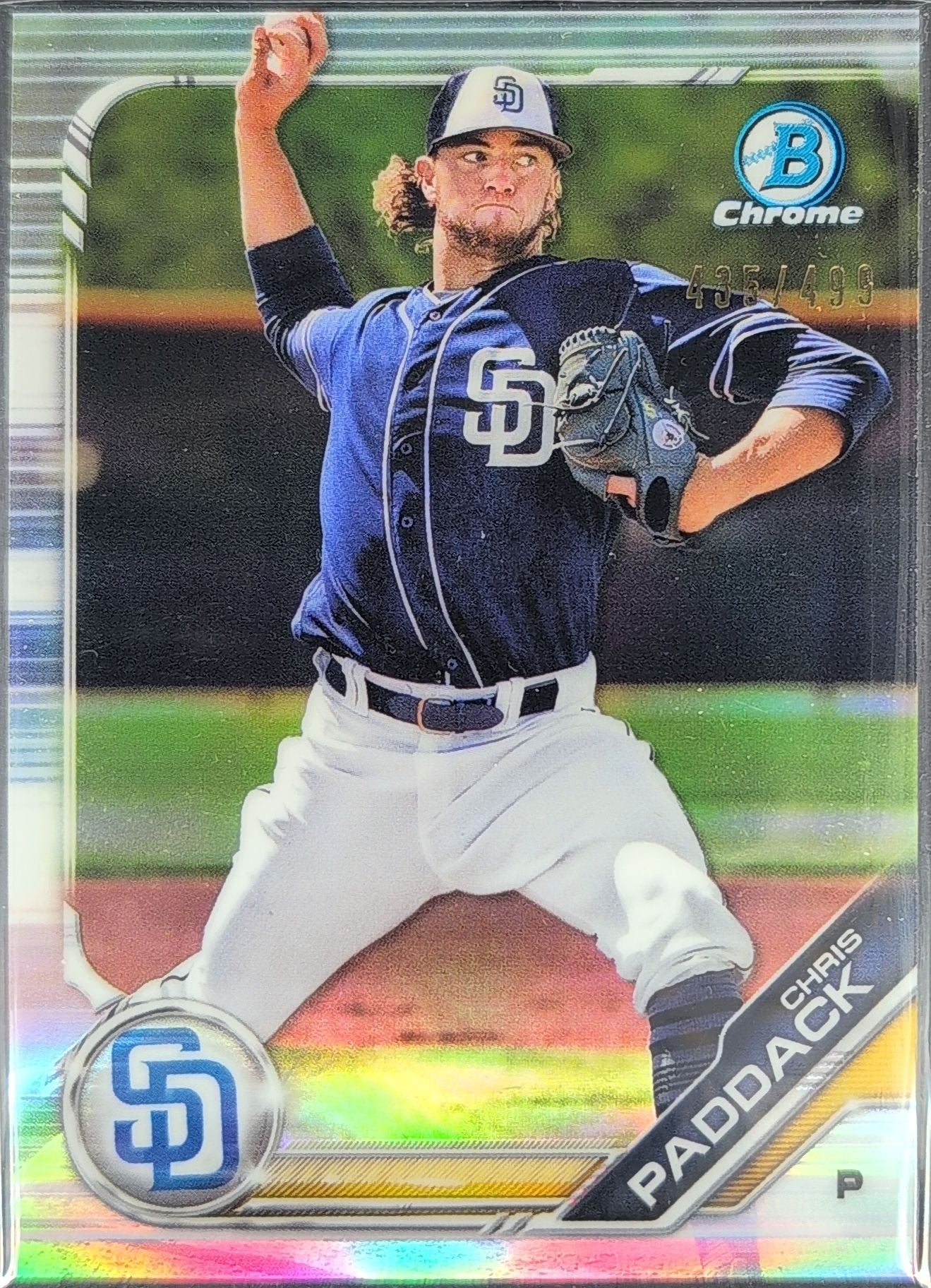 Chris Paddack 2019 Bowman #BCP-55 Chrome Prospects refractor San Diego Padres - front image