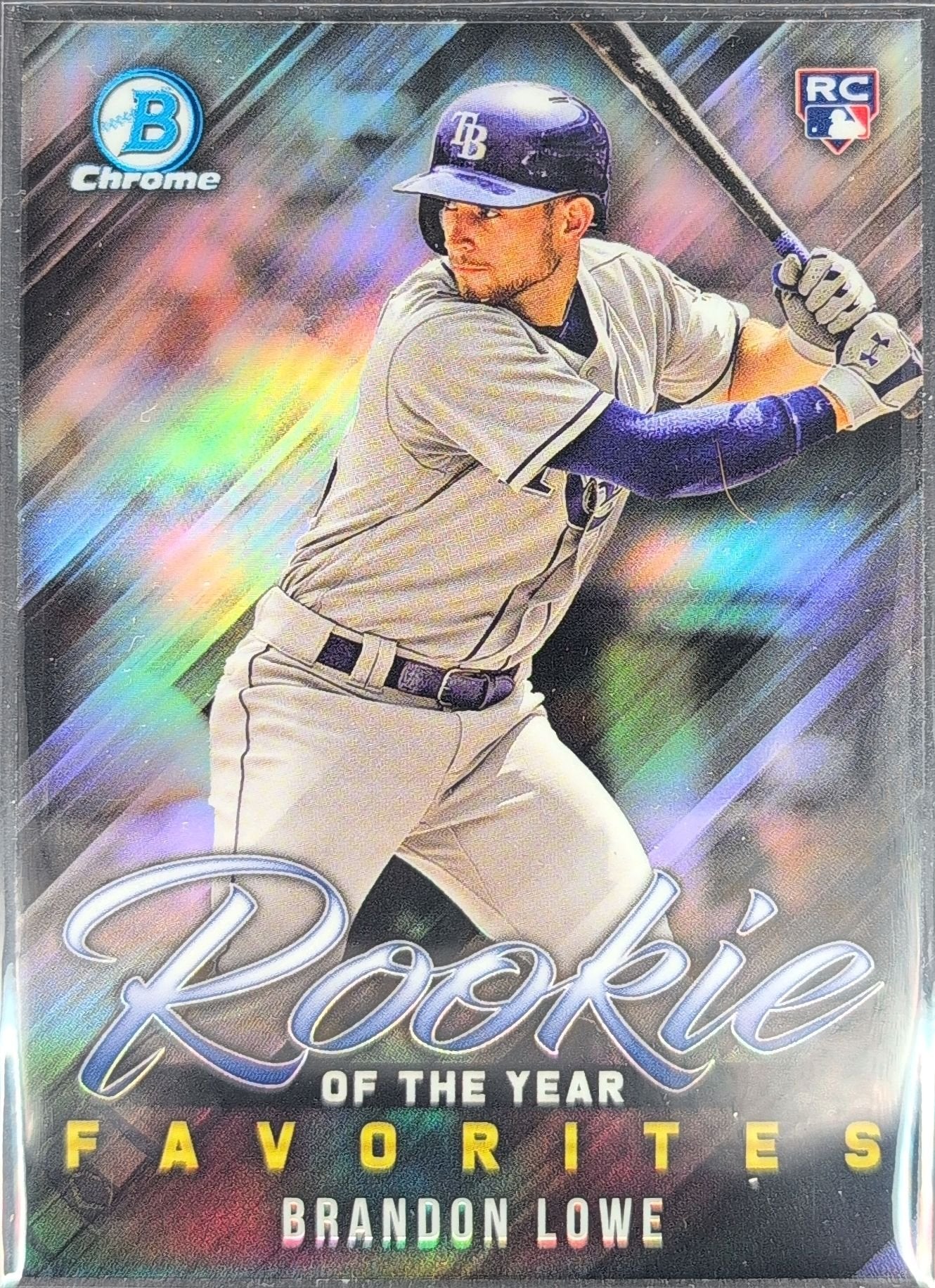 Brandon Lowe 2019 Bowman #ROYF-2 Rookie of the Year Favorites refractor Tampa Bay Rays - front image