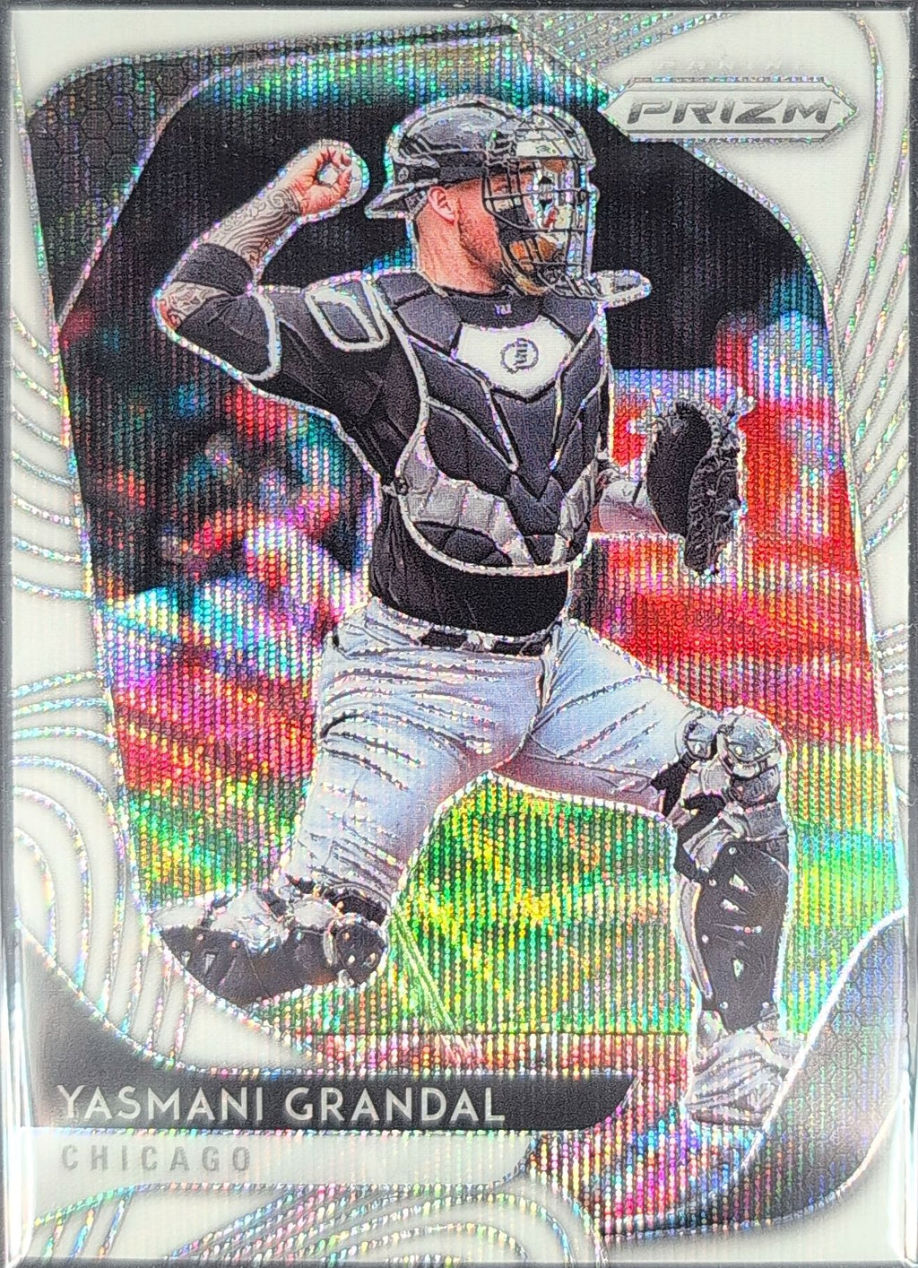 2020 Panini Prizm Yasmani Grandal #12 Red, White and Blue Prizm Chicago White Sox front