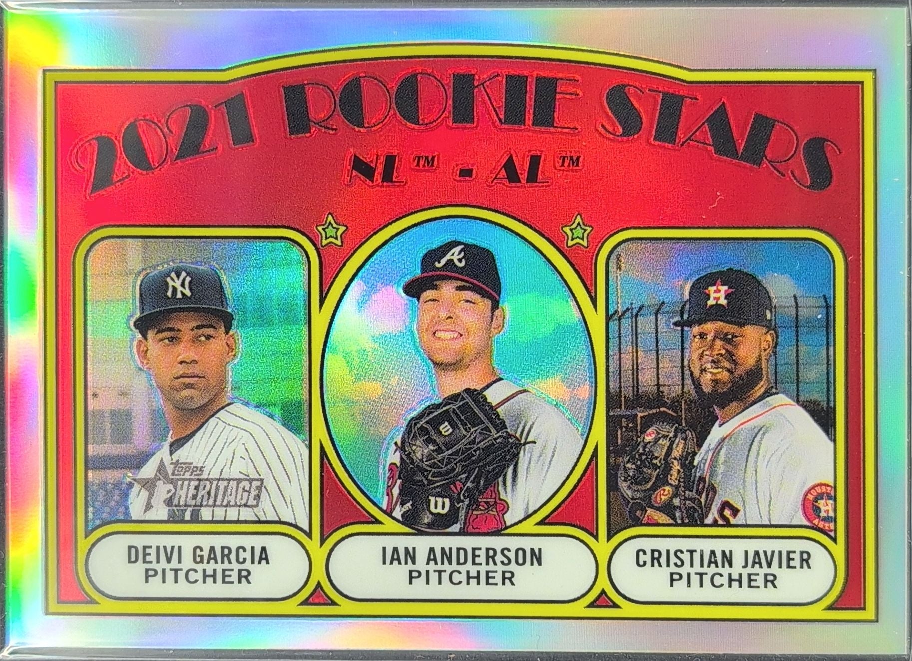 Anderson/Garcia/Javier 2021 Topps Heritage #320 Refractor #/572