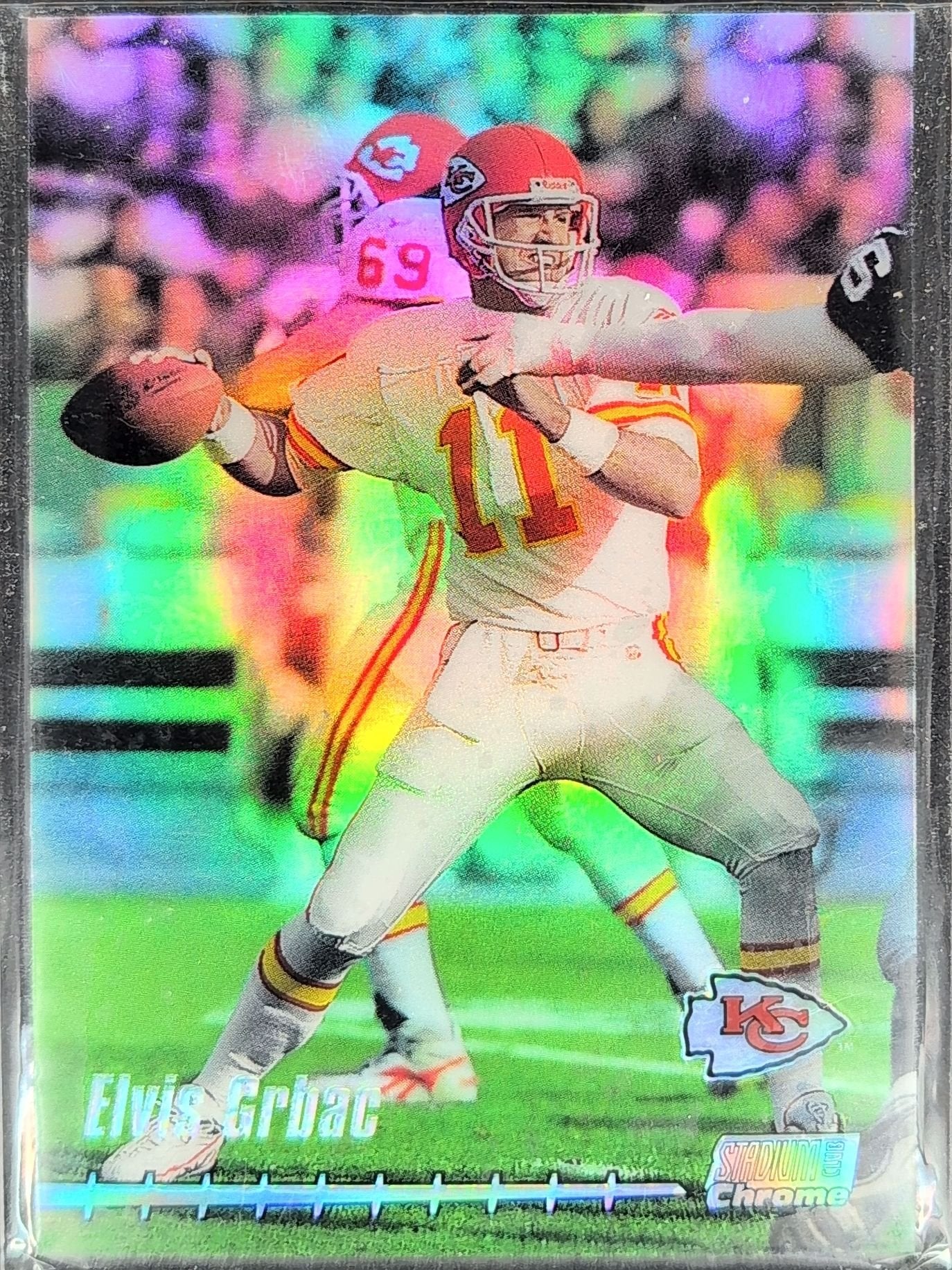 Elvis Grbac 1999 Stadium Club Chrome #49 Refractors Kansas City Chiefs - front image
