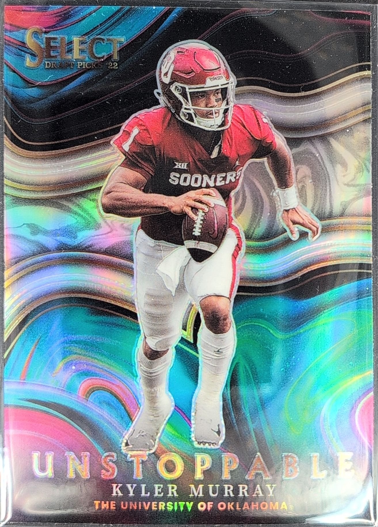 Kyler Murray 2022 Panini Select Draft Picks #US-KM Unstoppable Silver Prizm Oklahoma Sooners - front image