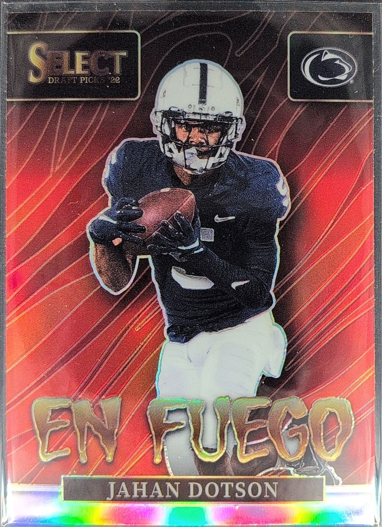 Jahan Dotson 2022 Panini Select Draft Picks #EN-JD En Fuego Silver Prizm Penn State Nittany Lions - front image