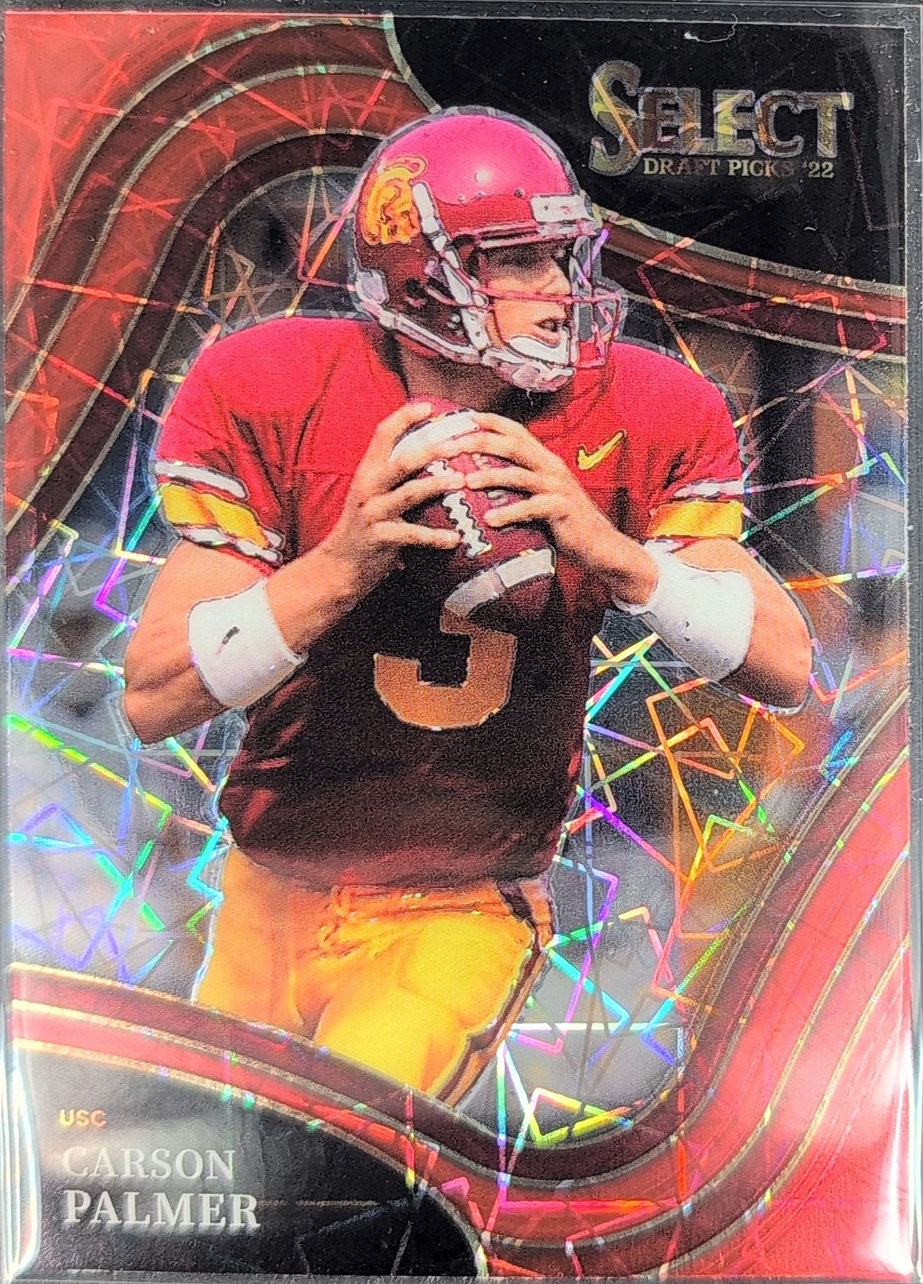 Carson Palmer 2022 Panini Select Draft Picks #192 Red Lazer Prizm USC Trojans - front image