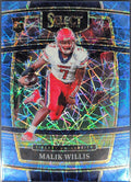 2022 Panini Select Draft Picks Malik Willis #2 Light Blue Lazer Prizm Liberty Flames front