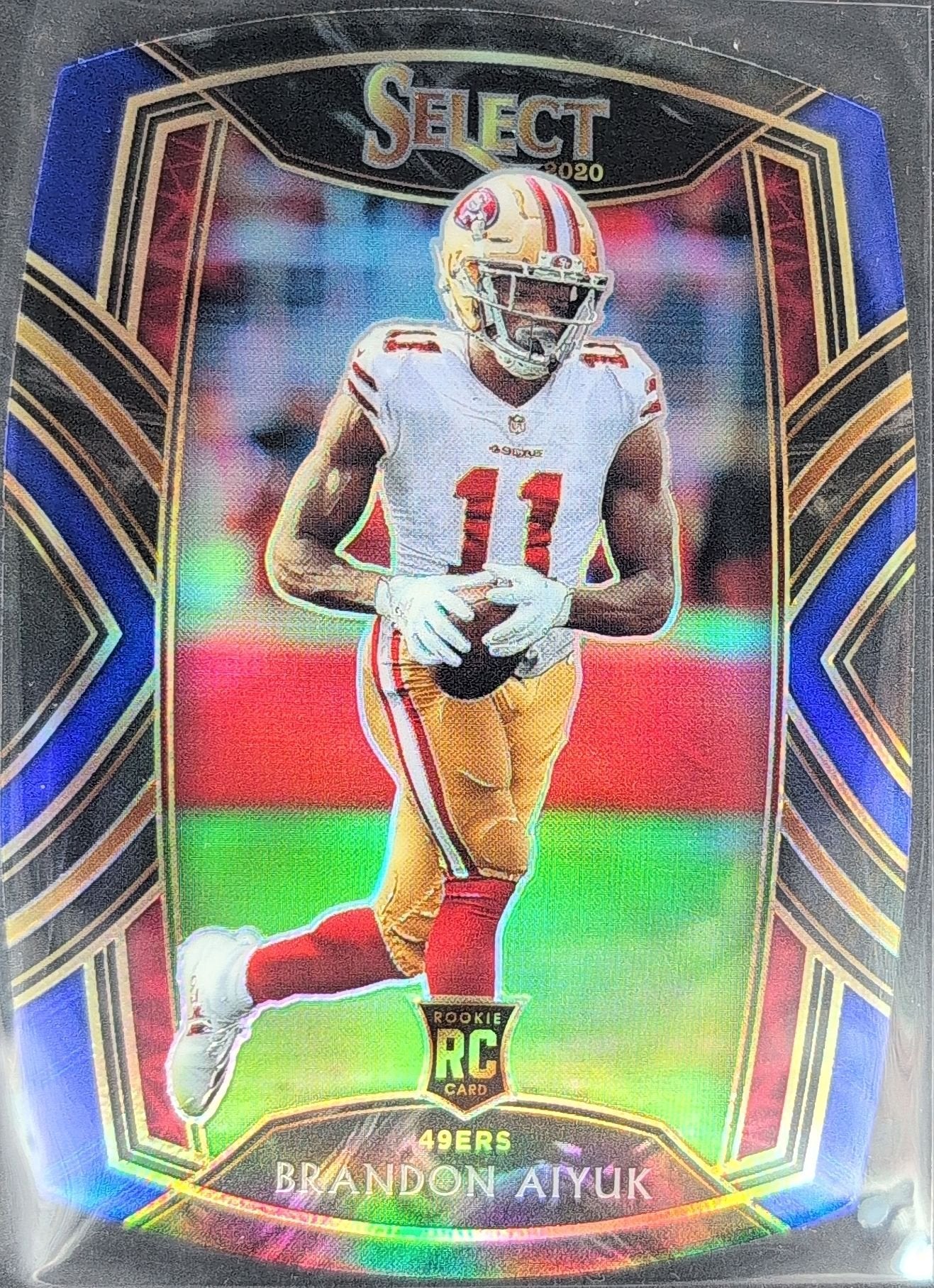 Brandon Aiyuk 2020 Panini Select #266 Blue Prizm Die Cut Rookie RC San Francisco 49ers - front image