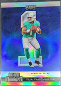 2020 Panini Playoff Tua Tagovailoa #BTN-25 Behind the Numbers Blue Miami Dolphins front