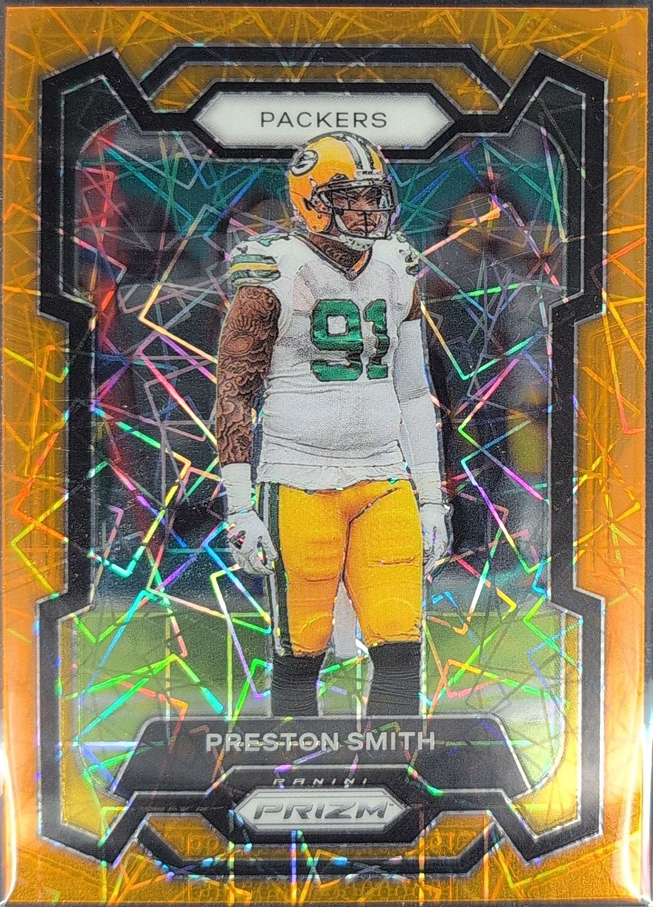 Preston Smith 2023 Panini Prizm #111 Orange Lazer Green Bay Packers - front image