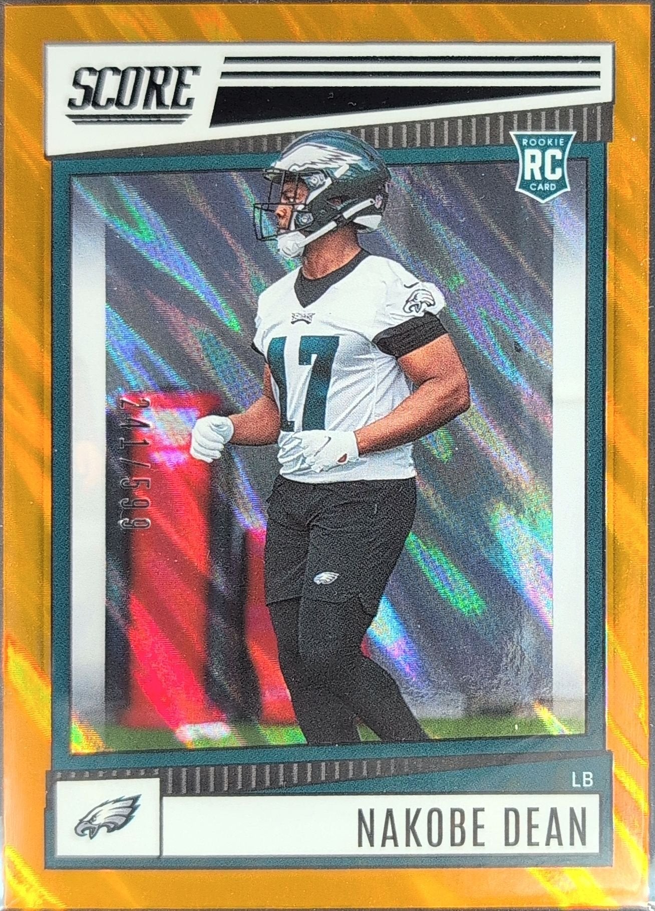 Nakobe Dean 2022 Score #351 Lava Rookie RC Philadelphia Eagles - front image