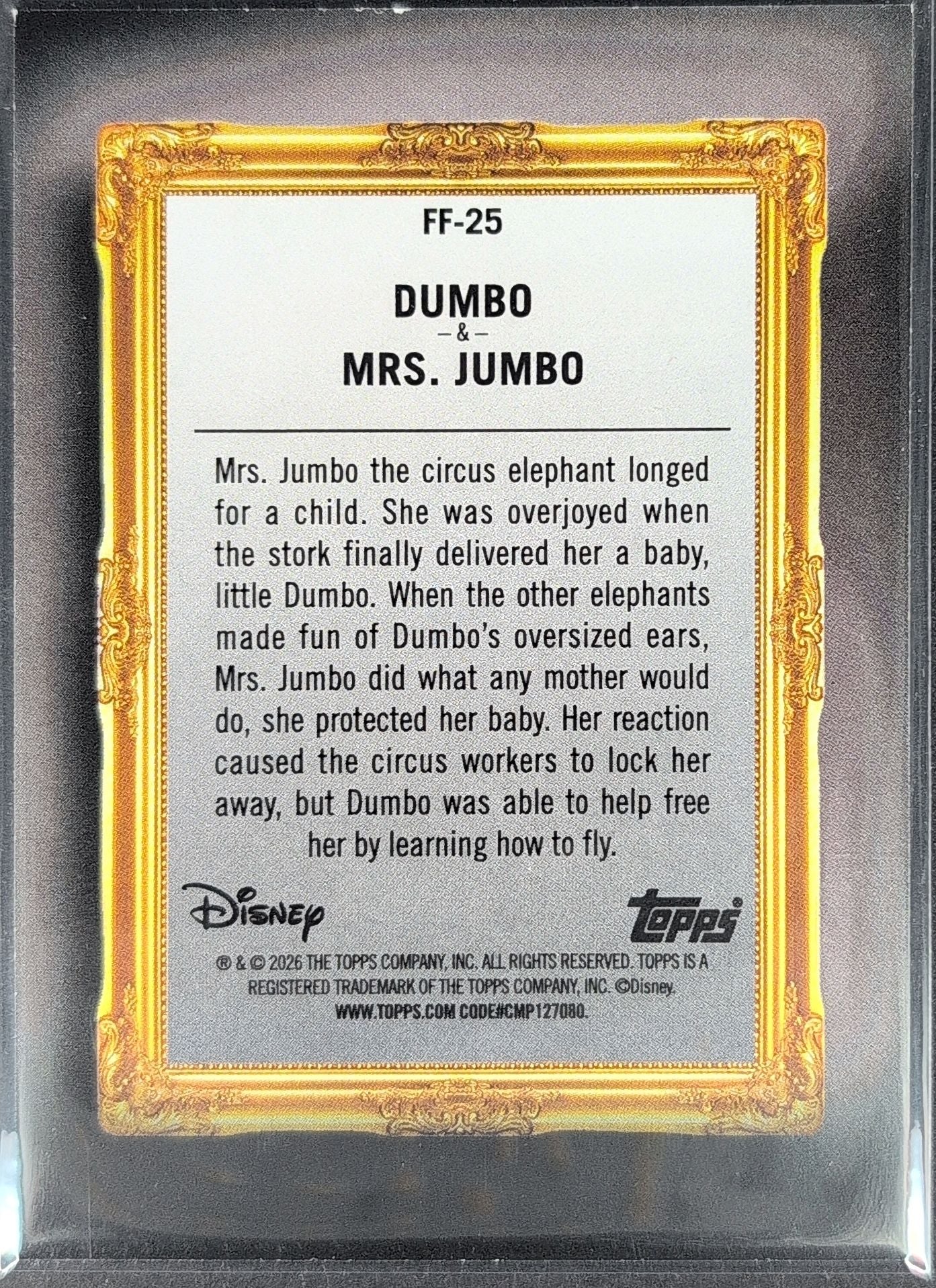 2026 Topps Disney Neon Dumbo / Mrs. Jumbo #FF-25 Family First back