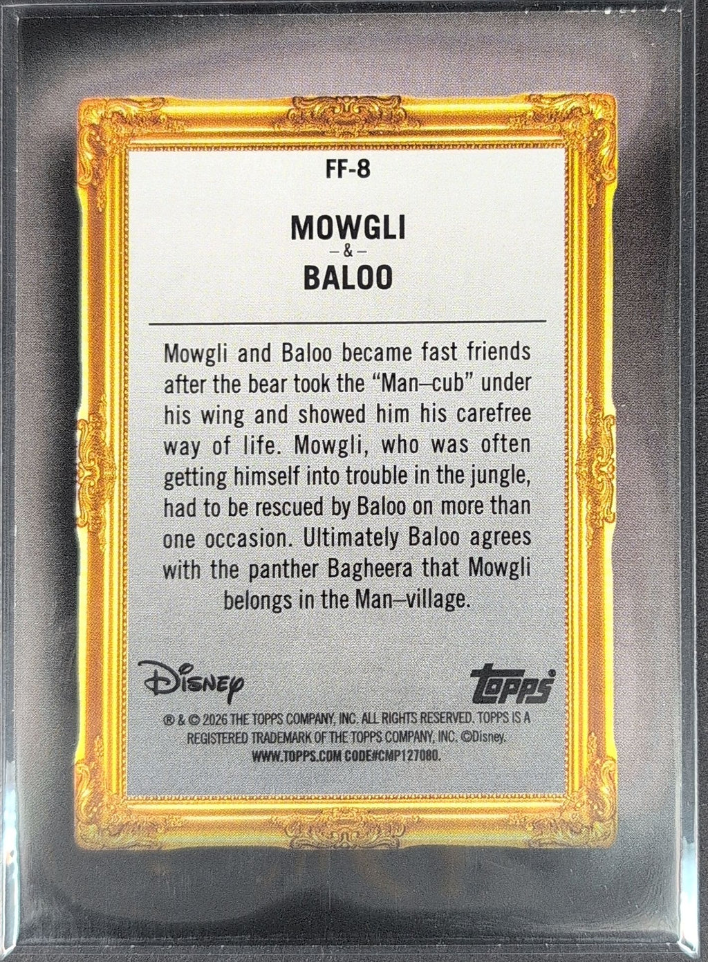2026 Topps Disney Neon Mowgli / Baloo #FF-8 Family First back