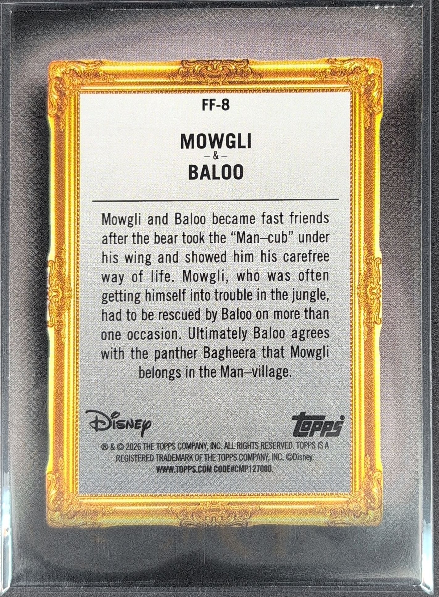 2026 Topps Disney Neon Mowgli / Baloo #FF-8 Family First back