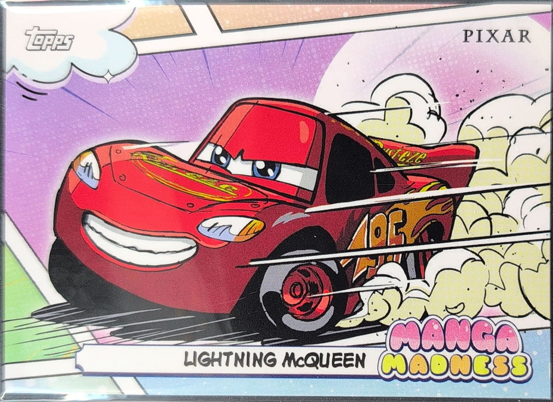 2026 Topps Disney Neon Lightning McQueen #MM-10 Manga Madness front