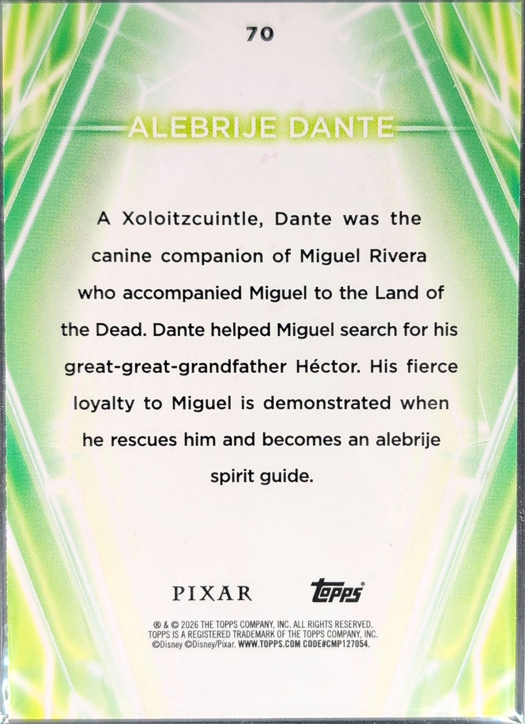 2026 Topps Disney Neon Alebrije Dante #70 back