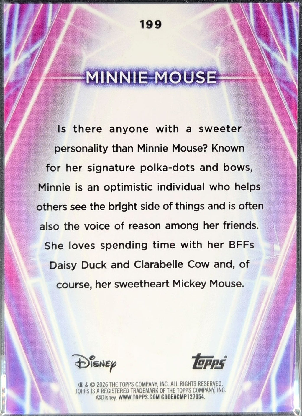 2026 Topps Disney Neon Minnie Mouse #199 back