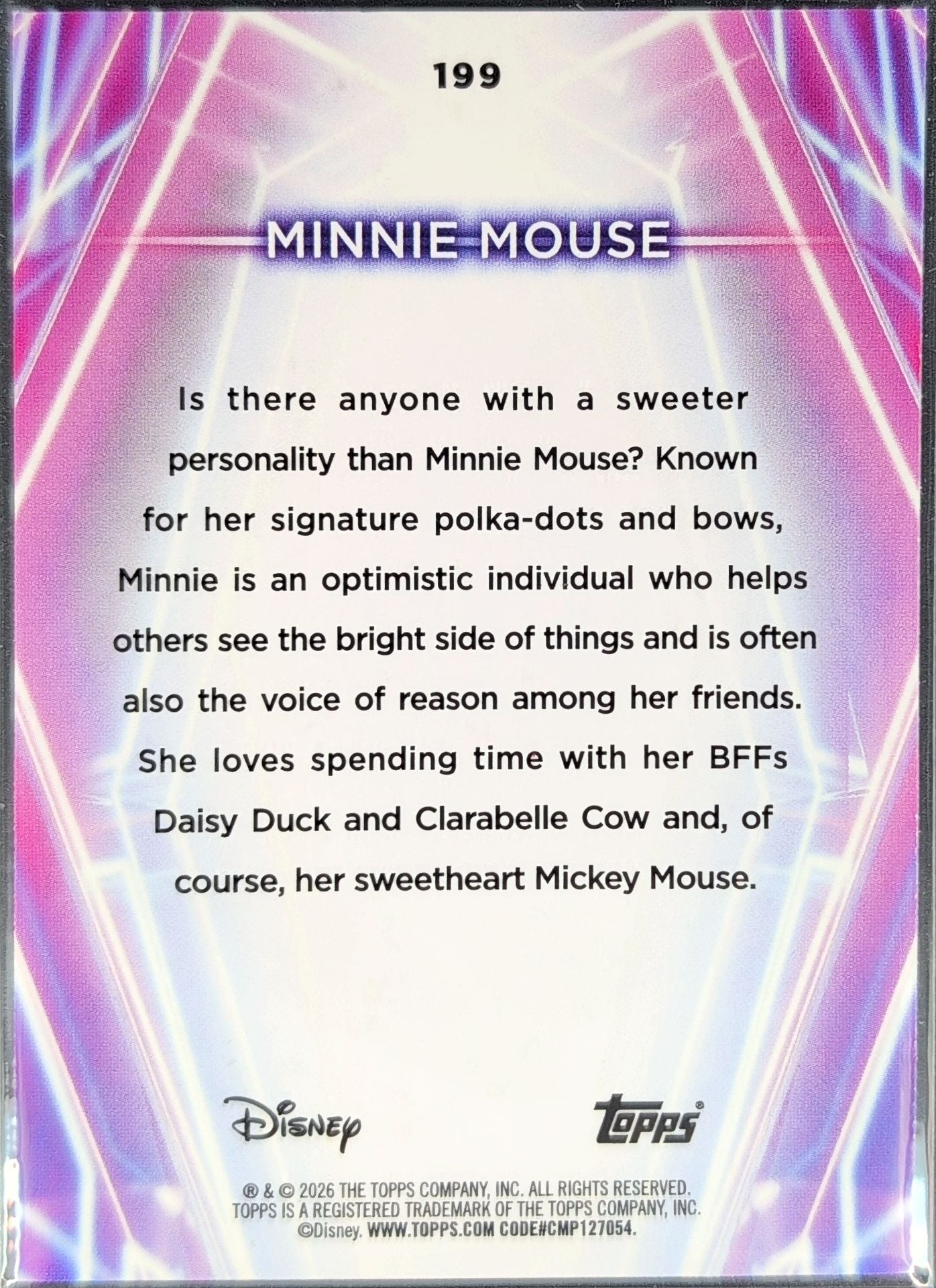 2026 Topps Disney Neon Minnie Mouse #199 back