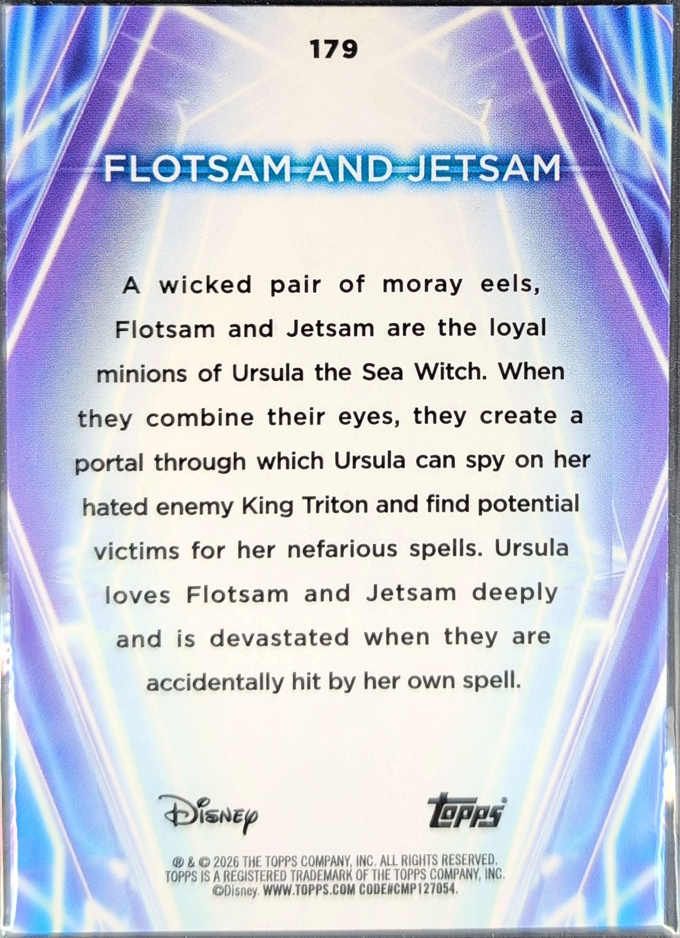 2026 Topps Disney Neon Flotsam and Jetsam #179 back