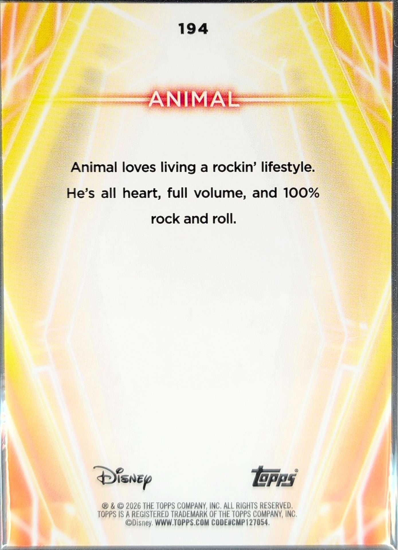 2026 Topps Disney Neon Animal #194 back